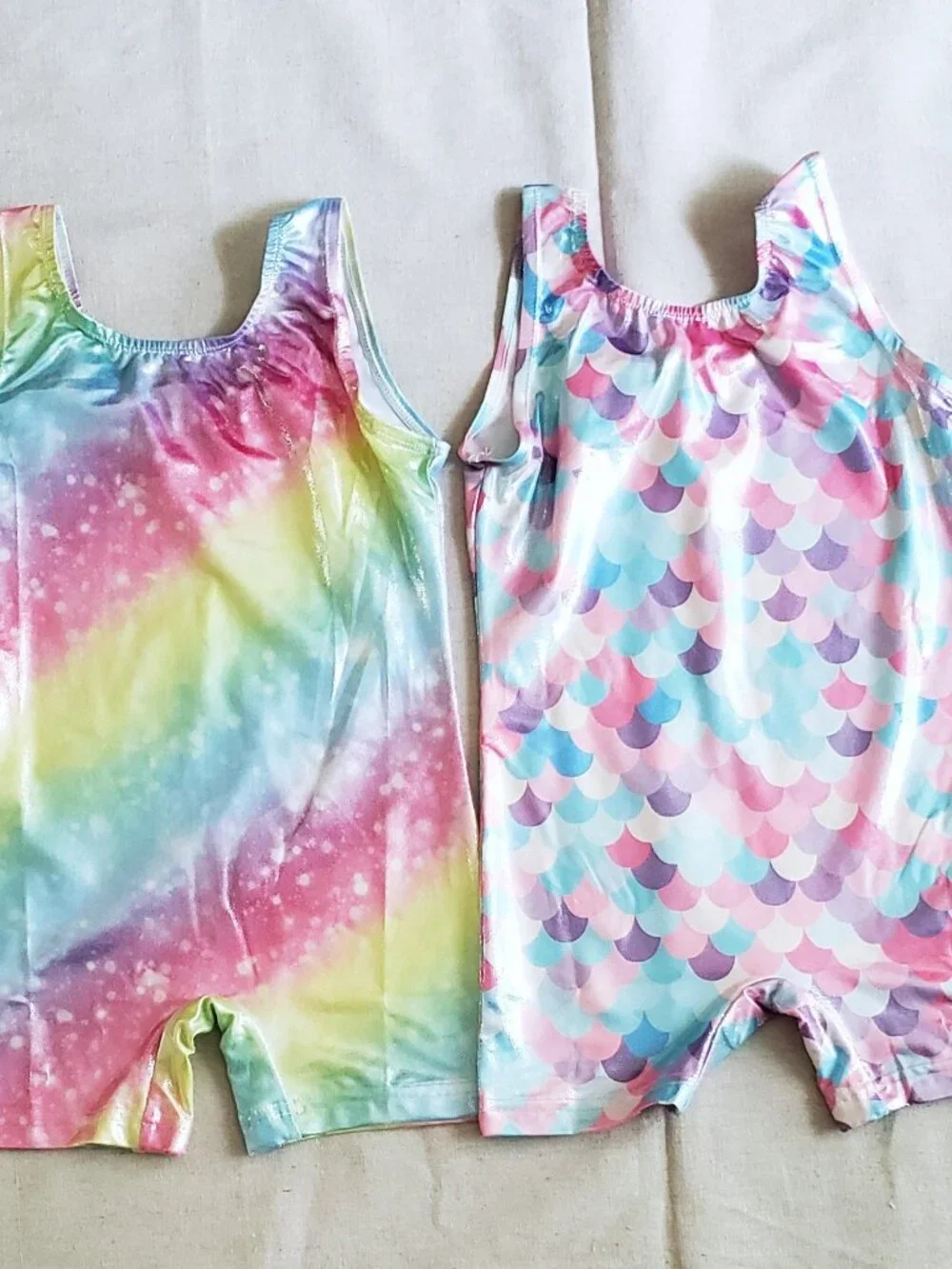 Leotards for Girls Gymnastics Size 6-7 Years Rainbow Pink Purple Gym Dancewear